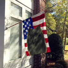 Load image into Gallery viewer, Black Pomeranian American Flag House Flag