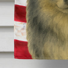 Load image into Gallery viewer, Blue Merle Pomeranian American Flag House Flag