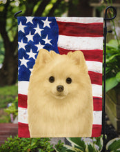 Load image into Gallery viewer, Cream Pomeranian American Flag Garden Flag