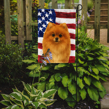 Load image into Gallery viewer, Pomeranian American Flag Garden Flag