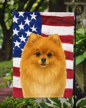 Load image into Gallery viewer, Pomeranian American Flag Garden Flag