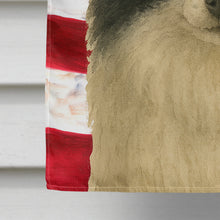 Load image into Gallery viewer, Parti-color Pomeranian American Flag House Flag