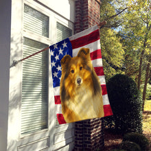 Load image into Gallery viewer, Sheltie American Flag House Flag