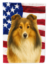 Load image into Gallery viewer, Sheltie American Flag Garden Flag