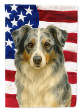 Load image into Gallery viewer, Blue Merle Border Collie American Flag House Flag