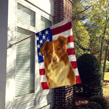 Load image into Gallery viewer, Red and White Border Collie American Flag House Flag