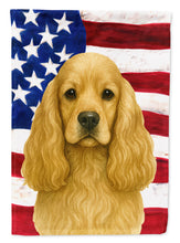 Load image into Gallery viewer, Buff Cocker Spaniel American Flag House Flag