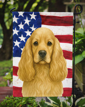 Load image into Gallery viewer, Buff Cocker Spaniel American Flag Garden Flag