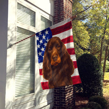 Load image into Gallery viewer, Chocolate Cocker Spaniel American Flag House Flag