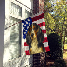 Load image into Gallery viewer, Tri-color English Springer Spaniel American Flag House Flag