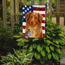 Load image into Gallery viewer, Red Merle American Shepherd American Flag Garden Flag