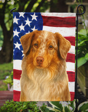 Load image into Gallery viewer, Red Merle American Shepherd American Flag Garden Flag