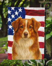 Load image into Gallery viewer, Red Tri American ShepherdAmerican Flag Garden Flag