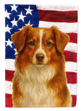 Load image into Gallery viewer, Red Tri American ShepherdAmerican Flag Garden Flag