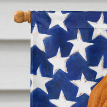 Load image into Gallery viewer, Red and White Basset Hound American Flag House Flag