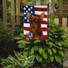 Load image into Gallery viewer, Chocolate Chihuahua American Flag Garden Flag
