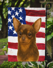 Load image into Gallery viewer, Chocolate Chihuahua American Flag Garden Flag
