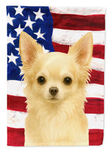 Load image into Gallery viewer, Cream Chihuahua American Flag Garden Flag