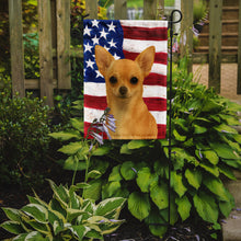 Load image into Gallery viewer, Fawn Chihuahua American Flag Garden Flag