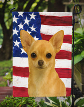 Load image into Gallery viewer, Fawn Chihuahua American Flag Garden Flag
