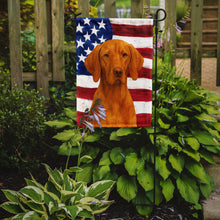 Load image into Gallery viewer, Vizsla American Flag Garden Flag