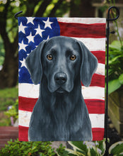 Load image into Gallery viewer, Blue Weimaraner American Flag Garden Flag