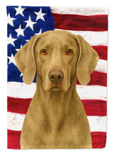 Load image into Gallery viewer, Silver Gray Weimaraner American Flag House Flag