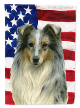 Load image into Gallery viewer, Blue Merle Collie American Flag House Flag