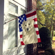 Load image into Gallery viewer, White Collie American Flag House Flag