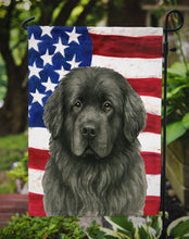 Load image into Gallery viewer, Gray Newfoundland American Flag Garden Flag