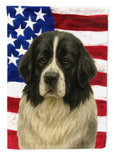 Load image into Gallery viewer, Landseer Newfoundland American Flag House Flag