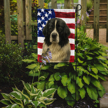 Load image into Gallery viewer, Landseer Newfoundland American Flag Garden Flag