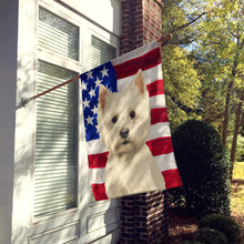 Load image into Gallery viewer, Westie American Flag House Flag