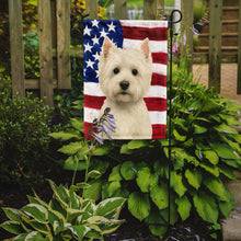 Load image into Gallery viewer, Westie American Flag Garden Flag