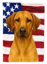 Load image into Gallery viewer, Rhodesian Ridgeback American Flag House Flag
