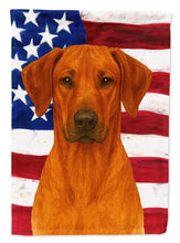 Load image into Gallery viewer, Red Rhodesian Ridgeback American Flag House Flag