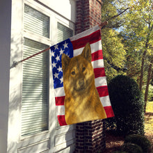 Load image into Gallery viewer, Sesame Akita American Flag House Flag