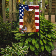 Load image into Gallery viewer, Sesame Akita American Flag Garden Flag