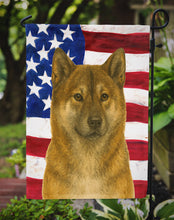 Load image into Gallery viewer, Sesame Akita American Flag Garden Flag