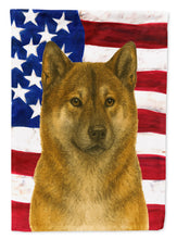Load image into Gallery viewer, Sesame Akita American Flag Garden Flag