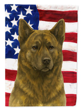 Load image into Gallery viewer, Brindle Akita American Flag Garden Flag