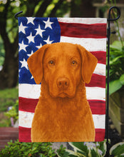 Load image into Gallery viewer, Sedge Chesapeake Bay Retriever American Flag Garden Flag