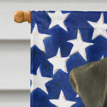 Load image into Gallery viewer, Black and Tan Airedale Terrier American Flag House Flag