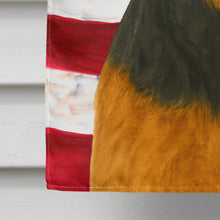 Load image into Gallery viewer, Black and Tan Airedale Terrier American Flag House Flag