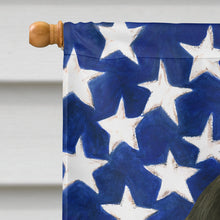 Load image into Gallery viewer, Black and Tan Bloodhound American Flag House Flag