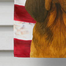 Load image into Gallery viewer, Liver and Tan Bloodhound American Flag House Flag