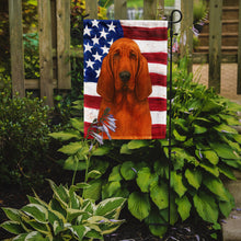 Load image into Gallery viewer, Red Bloodhound American Flag Garden Flag