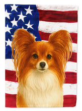 Load image into Gallery viewer, Red Papillon American Flag Garden Flag
