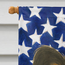 Load image into Gallery viewer, White with Black and Tan Papillon American Flag House Flag
