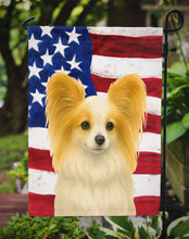 Load image into Gallery viewer, White with Lemon Papillon American Flag Garden Flag